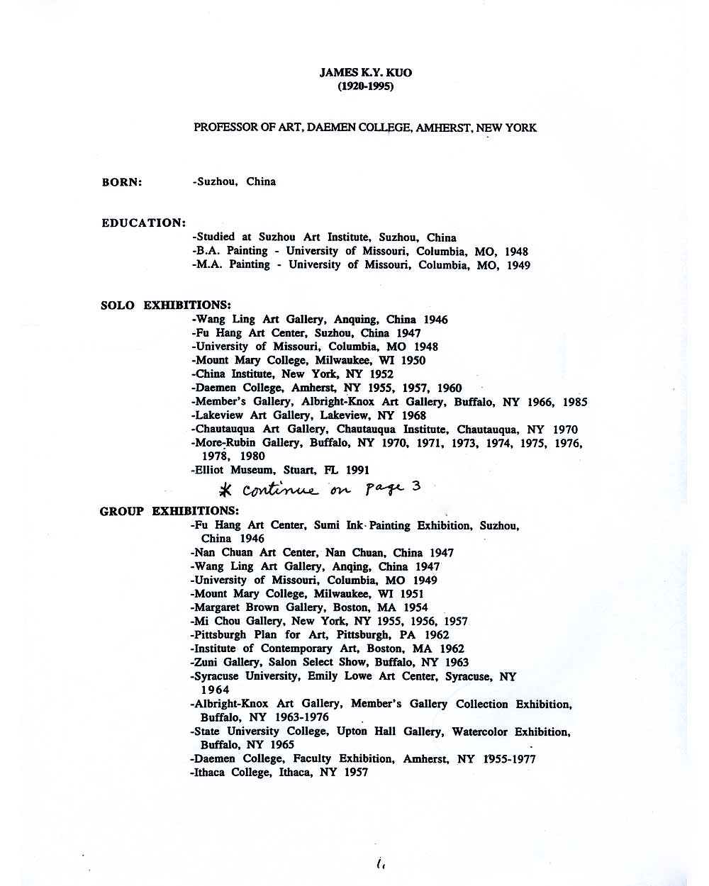 James Kuo's Resume, pg 1